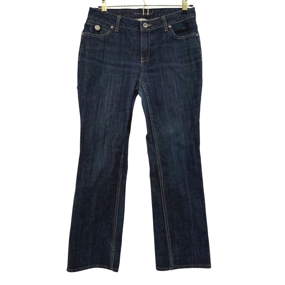 Banana Republic Womens Dark Wash Bootcut Denim Jeans Size 8 Indigo Stretch Y2K